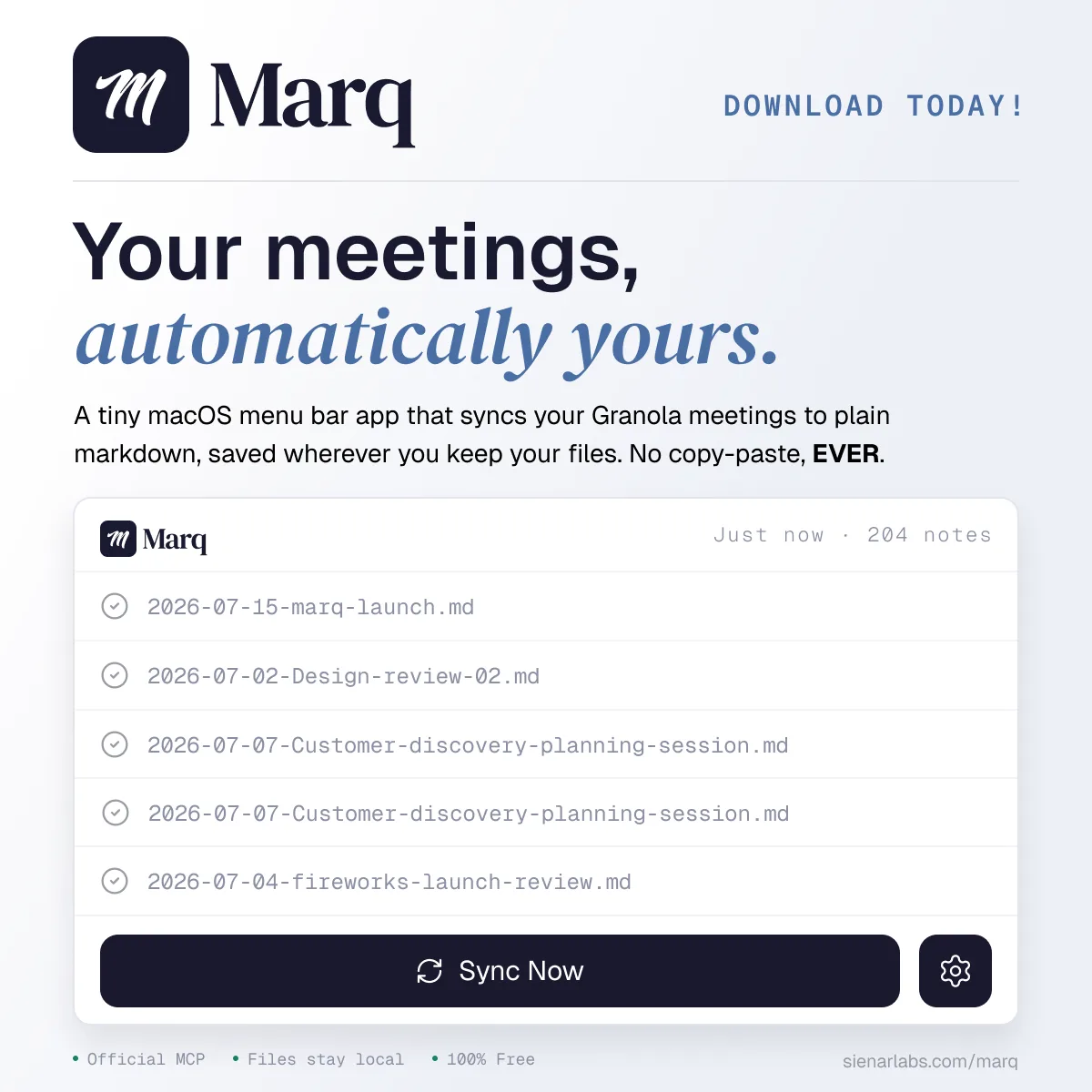 The Marq launch graphic