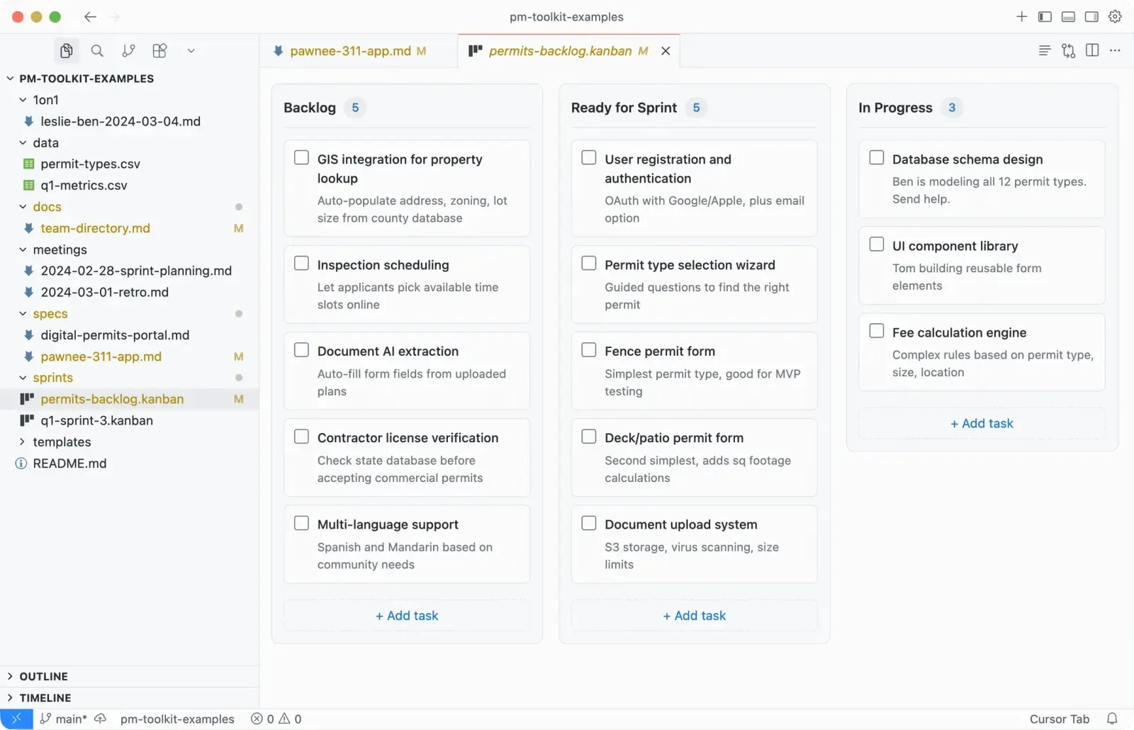 A kanban board that's still a plain markdown file