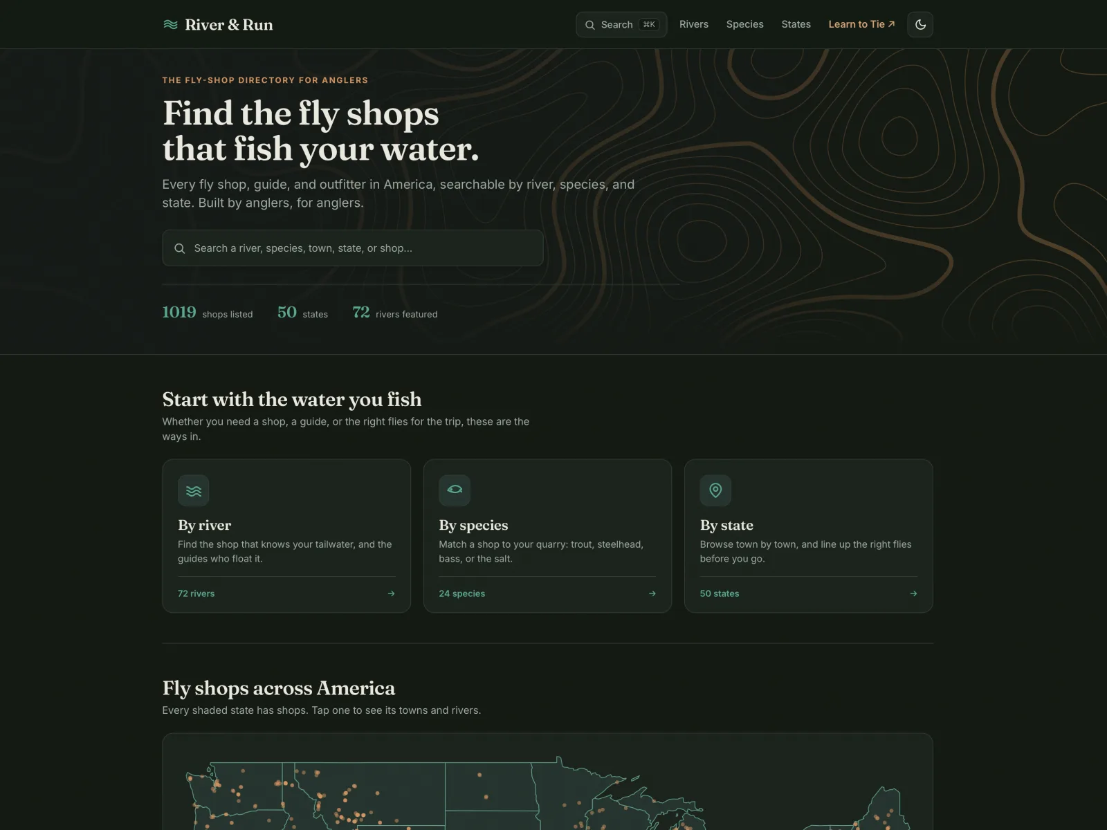 River & Run home page