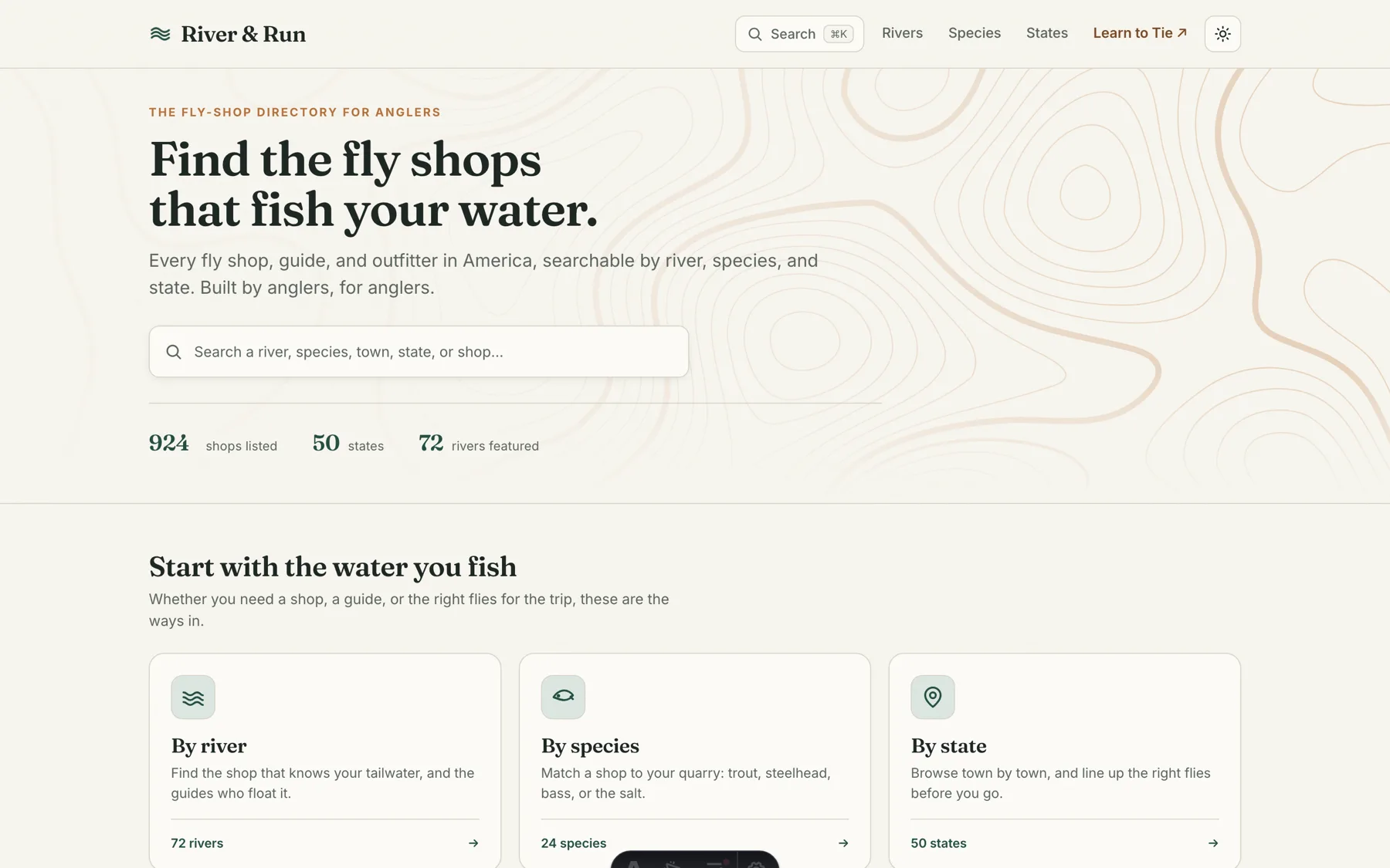 The River & Run homepage